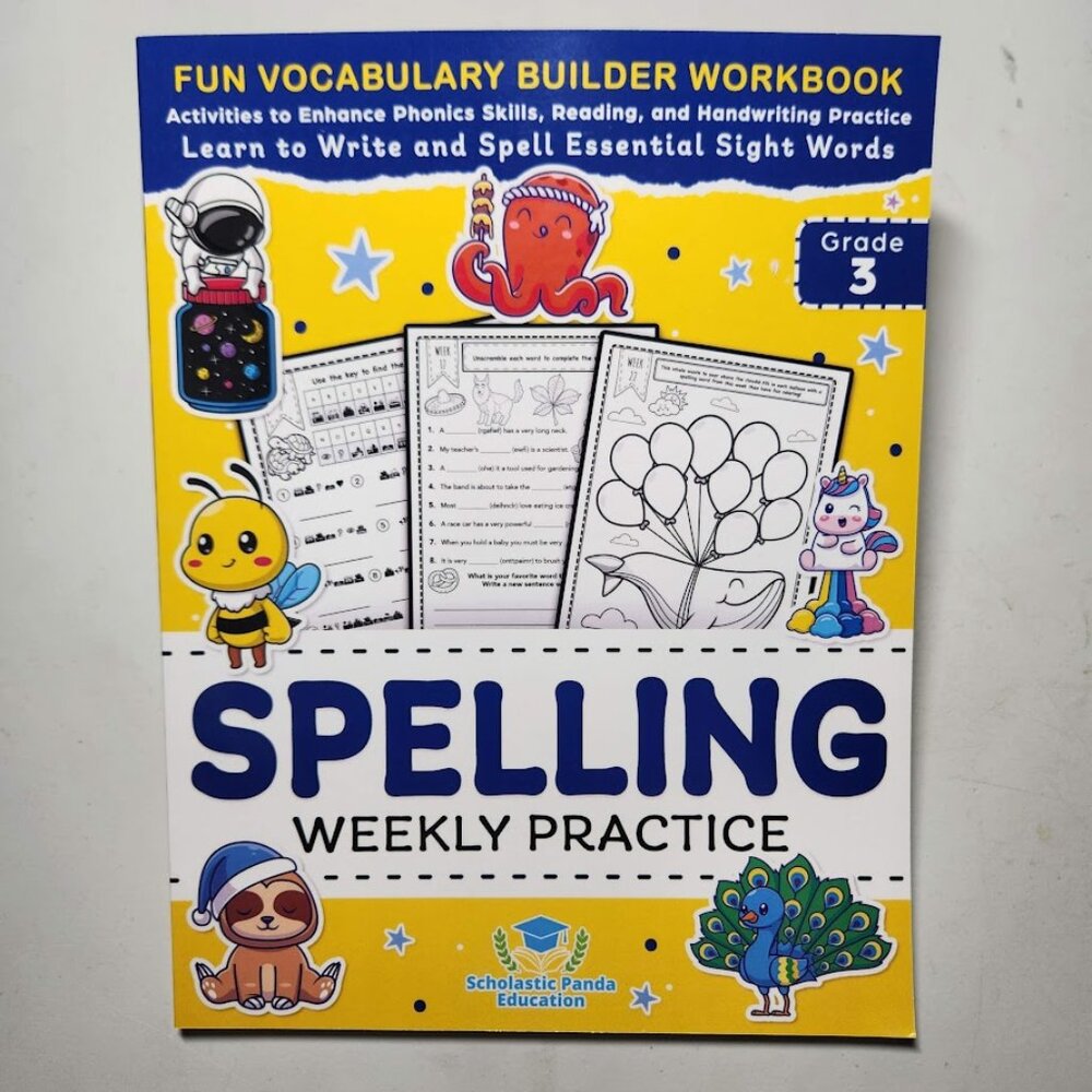 NEW Spelling Weekly Practice Workbook Book Activity School Homeschool Supplies